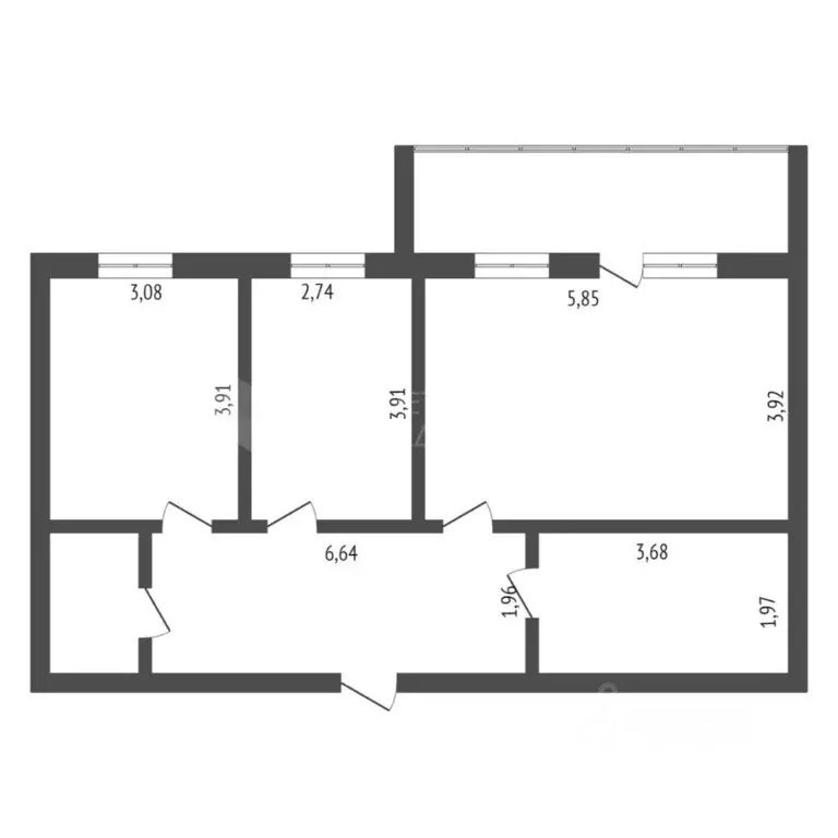 2-к кв. Тюменская область, Тюмень ул. Василия Гольцова, 15 (76.0 м) - Фото 1