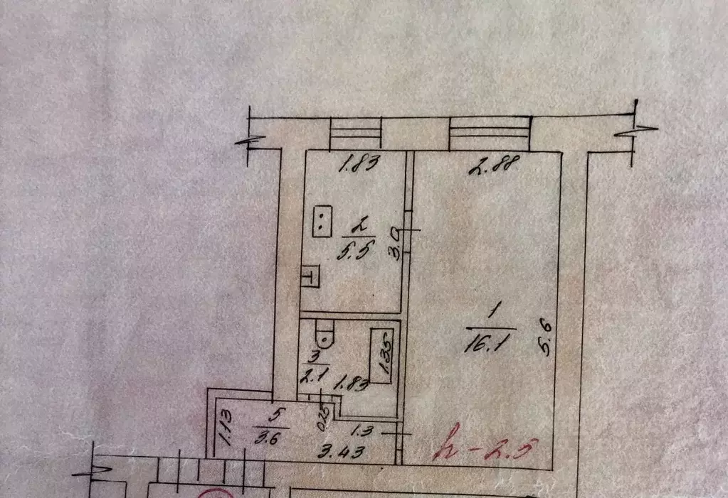1-к кв. Мордовия, Саранск ул. А.П. Гайдара, 35 (27.3 м) - Фото 2