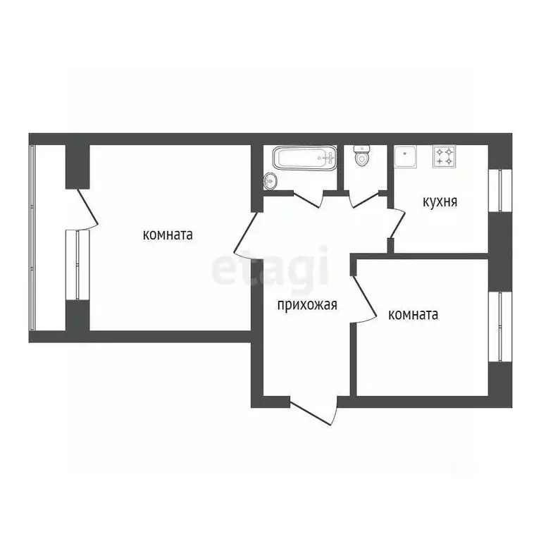 2-к кв. Красноярский край, Канск Совхозная ул., 2 (50.0 м) - Фото 1