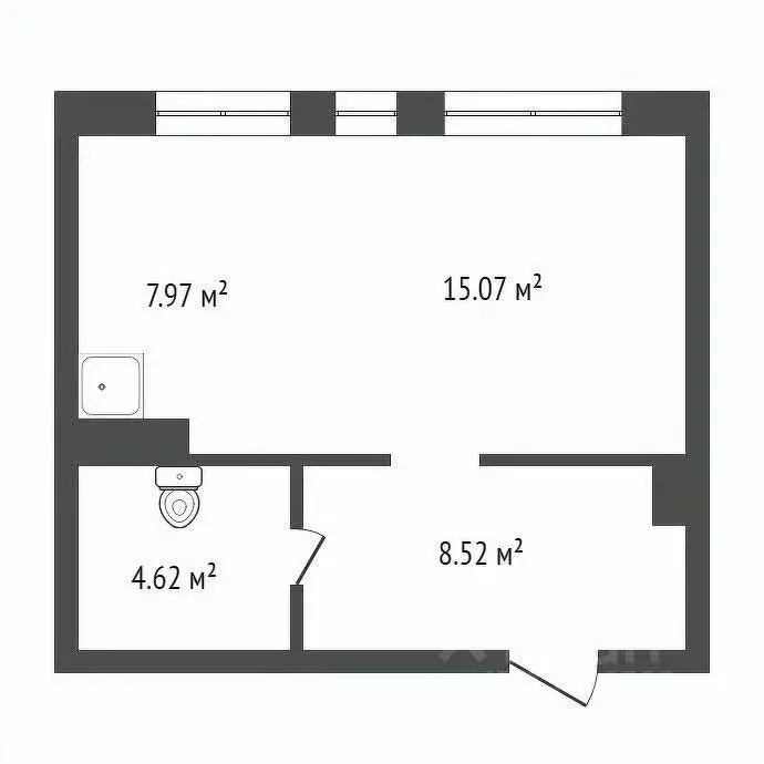 Студия Красноярский край, Красноярск Соколовская ул., 20Б (36.2 м) - Фото 2