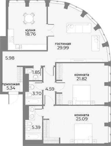 3-к кв. Москва Дружинниковская ул., 15 (125.4 м) - Фото 0