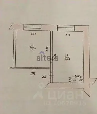 Комната Татарстан, Казань ул. Солидарности, 21 (28.0 м) - Фото 2