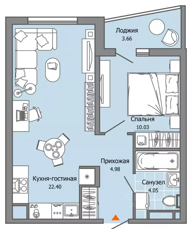 2-к кв. ульяновская область, ульяновск ул. юго-западная, 18 (43.0 м) - Фото 0