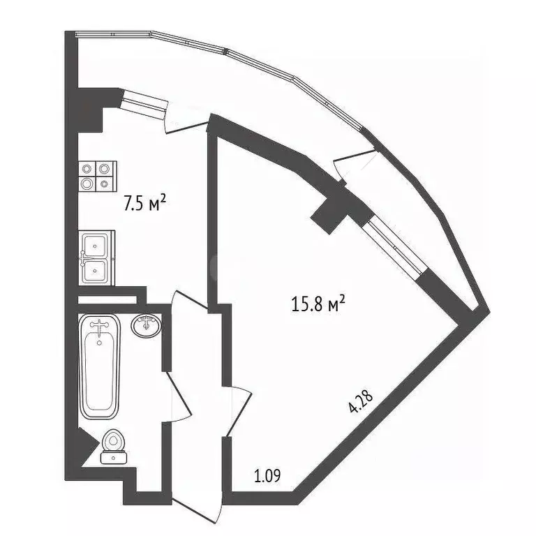 1-к кв. Белгородская область, Белгород ул. Белгородского полка, 62 ... - Фото 2