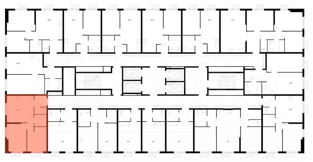 2-к. квартира, 46,3 м, 25/33 эт. - Фото 1