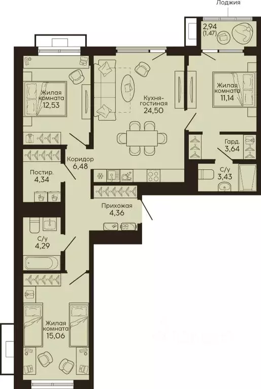 3-к кв. Свердловская область, Екатеринбург Вокзальный жилрайон,  ... - Фото 0