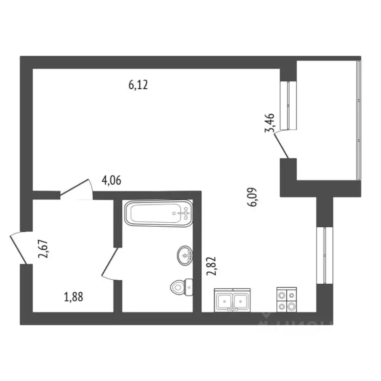 1-к кв. Тюменская область, Тюмень 6-й мкр, ул. Валерии Гнаровской, ... - Фото 1