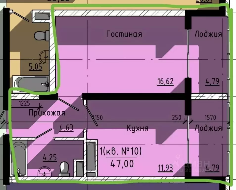 1-к кв. Чеченская республика, Грозный Фасадная ул., 22А (47.0 м) - Фото 0