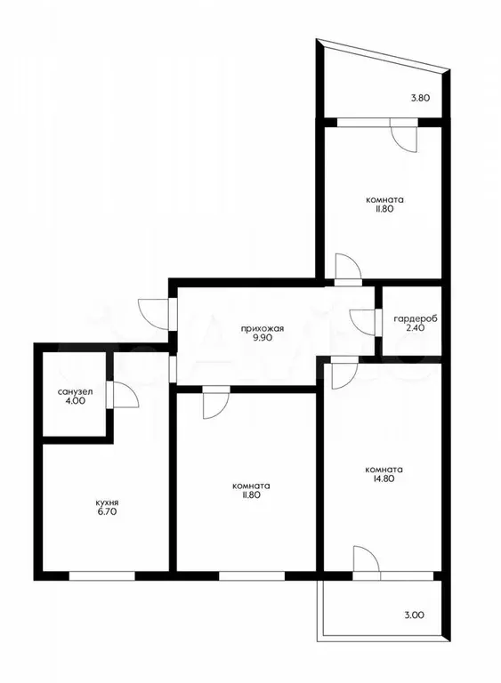 3-к. квартира, 65 м, 1/9 эт. - Фото 0