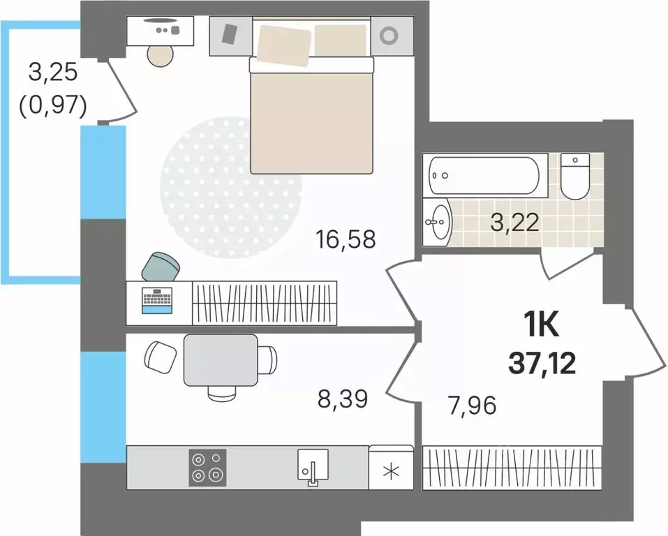 1-к кв. Пермский край, Пермский муниципальный округ, с. Култаево ул. ... - Фото 1