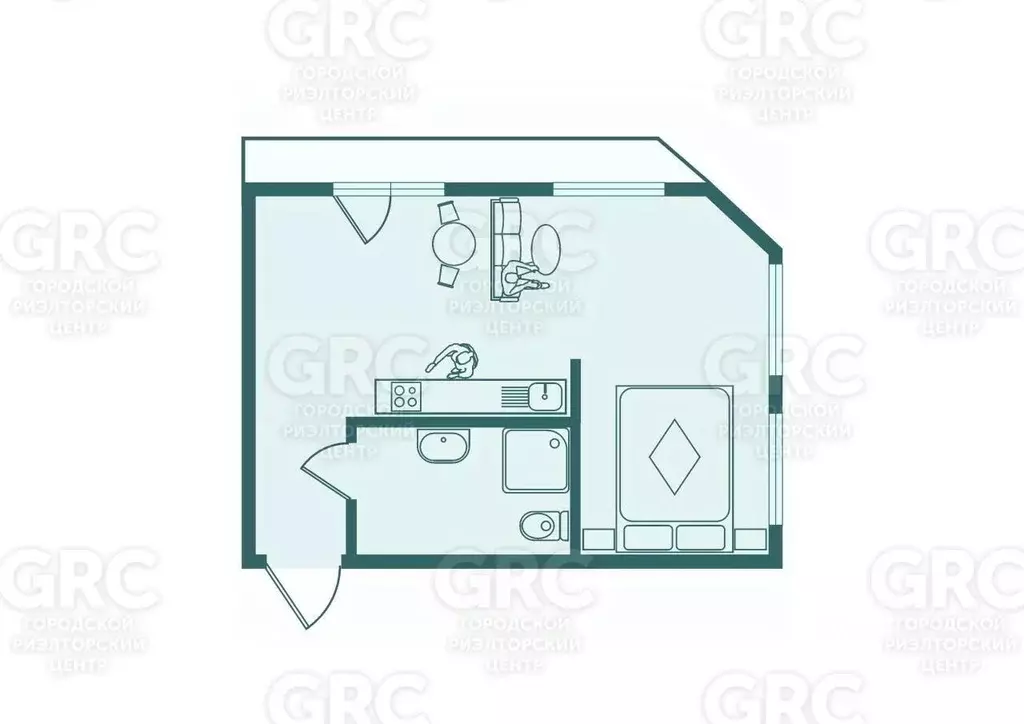 Студия Краснодарский край, Сочи Курортный просп., 94/60 (38.0 м) - Фото 2