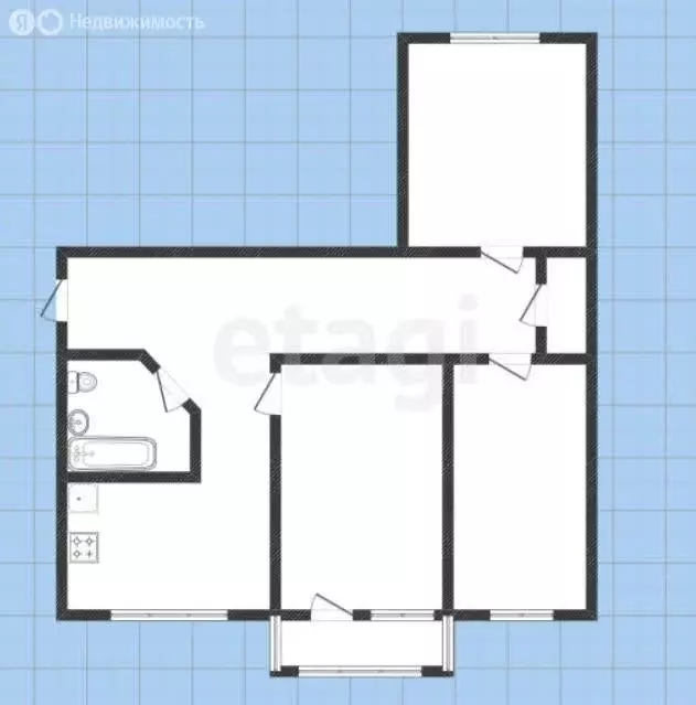 3-комнатная квартира: Бахчисарай, улица Фрунзе, 89 (54.4 м) - Фото 0