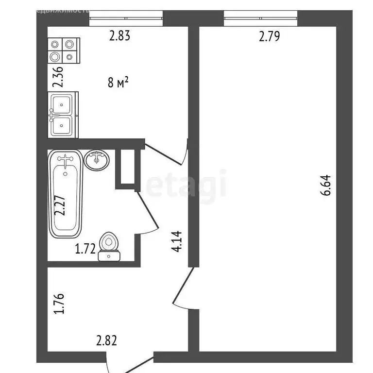1-комнатная квартира: деревня Малое Карлино, 16Бк1 (36.1 м) - Фото 1