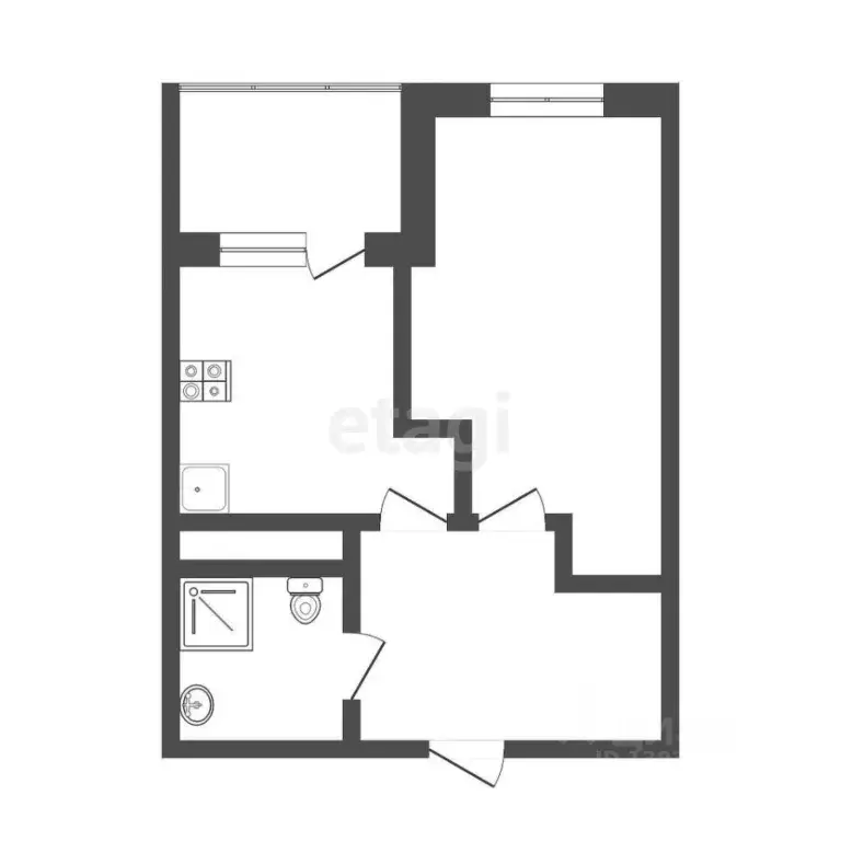 1-к кв. Тюменская область, Тюмень Дамбовская ул., 29к1 (32.8 м) - Фото 2