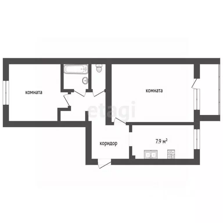 2-к кв. Архангельская область, Котлас просп. Мира, 40А (50.9 м) - Фото 2