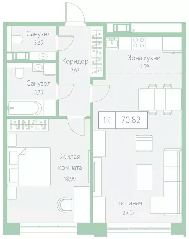 1-к кв. Хабаровский край, Хабаровск Доступный пер., 14 (70.82 м) - Фото 1