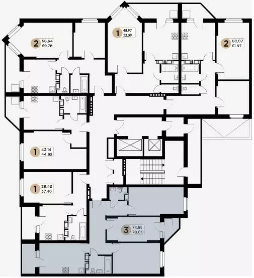 3-к кв. Самарская область, Самара Московское шоссе, 18-й км, 55 (74.81 ... - Фото 1