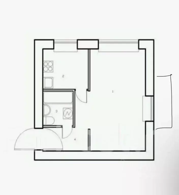 1-к кв. Санкт-Петербург ул. Ивана Черных, 13Б (31.0 м) - Фото 2