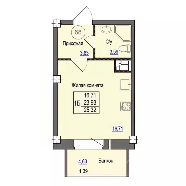 1-к кв. Псковская область, Псковский район, Завеличенская волость, д. ... - Фото 1