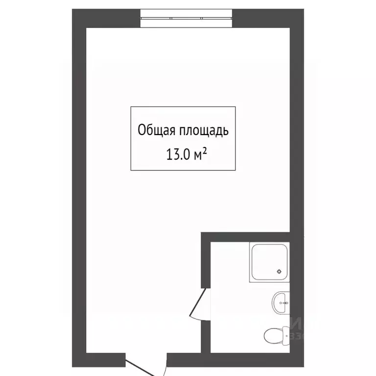 1-к кв. Томская область, Томск ул. Ивана Черных, 67 (13.0 м) - Фото 1