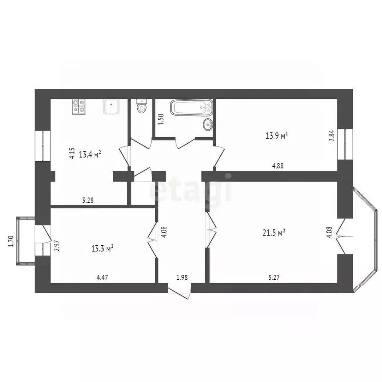 3-к кв. Челябинская область, Челябинск Каслинская ул., 28 (79.0 м) - Фото 1