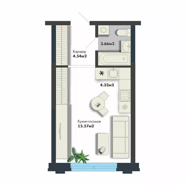 Квартира-студия: Екатеринбург, жилой комплекс Премиум Кварталы ... - Фото 0