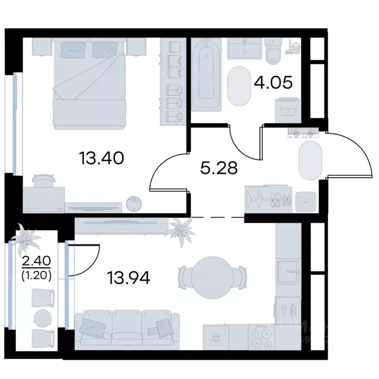 1-к кв. Владимирская область, Владимир Глоракс Октябрьский жилой ... - Фото 1
