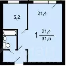 1-к кв. Москва Широкая ул., 8К2 (31.5 м) - Фото 1