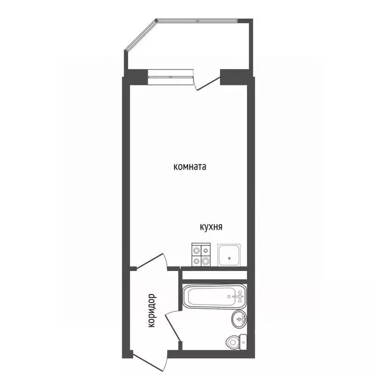 Студия Воронежская область, Воронеж ул. Туполева, 27а (25.2 м) - Фото 1