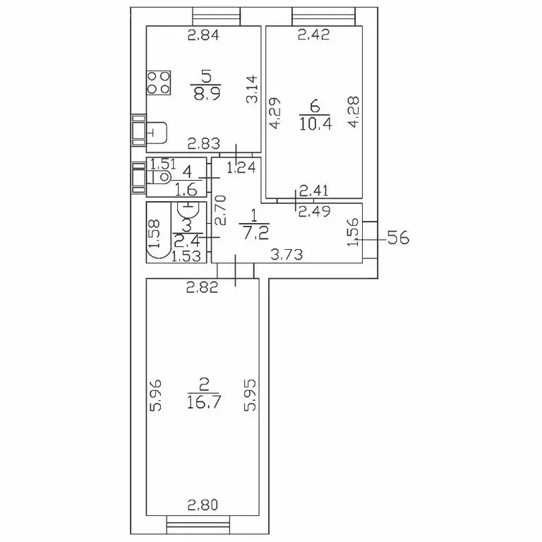 2-комнатная квартира: посёлок Шушары, Московское шоссе, 256к1 (47.2 м) - Фото 1