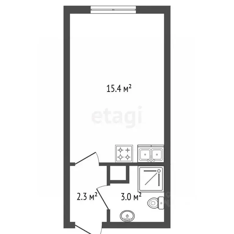 Студия Санкт-Петербург ул. Пейзажная, 30 (20.6 м) - Фото 2