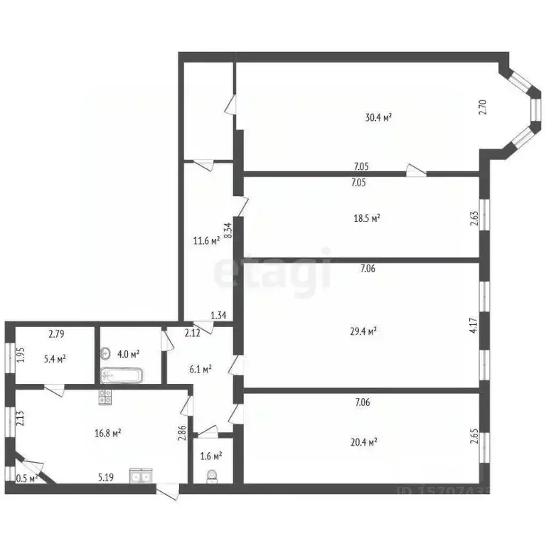 Комната Санкт-Петербург просп. Большой Петроградской стороны, 69 (29.4 ... - Фото 2