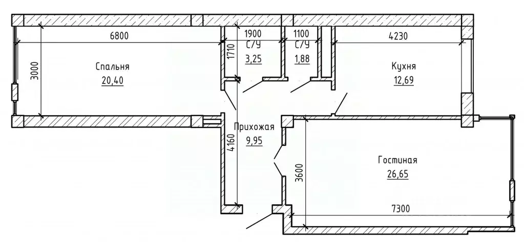 2-к кв. Кабардино-Балкария, Нальчик ул. Тлостанова, 22 (75.0 м) - Фото 2