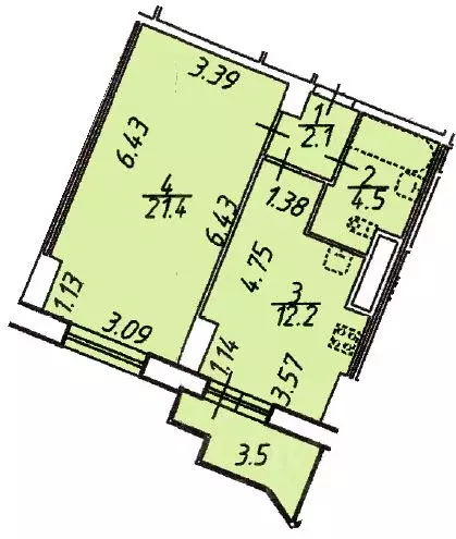 1-к кв. Санкт-Петербург ул. Руднева, 18 (43.7 м) - Фото 0