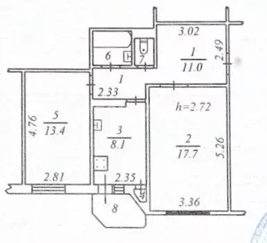 2-к кв. Ямало-Ненецкий АО, Ноябрьск ул. Энтузиастов, 5Б (54.2 м) - Фото 2