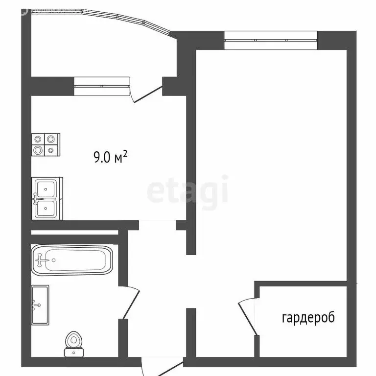 1-комнатная квартира: Тюмень, улица Александра Митинского, 4 (41.1 м) - Фото 1