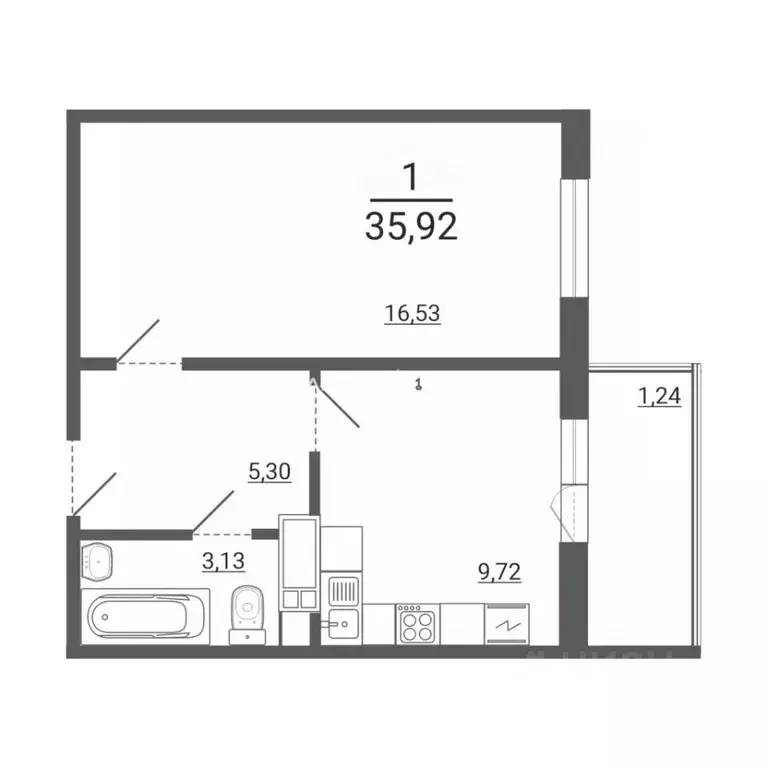 1-к кв. Челябинская область, Магнитогорск ул. 50-летия Магнитки, 31 ... - Фото 1