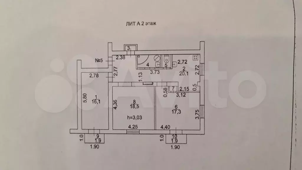 3-к. квартира, 77,2 м, 2/2 эт. - Фото 0