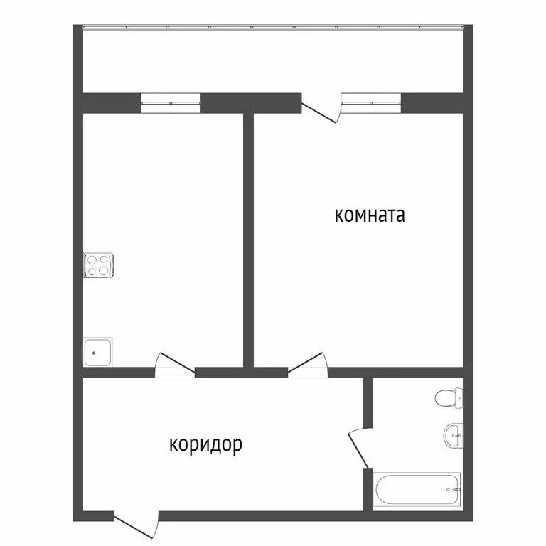1-комнатная квартира: Тобольск, 7-й микрорайон, 37 (29 м) - Фото 0