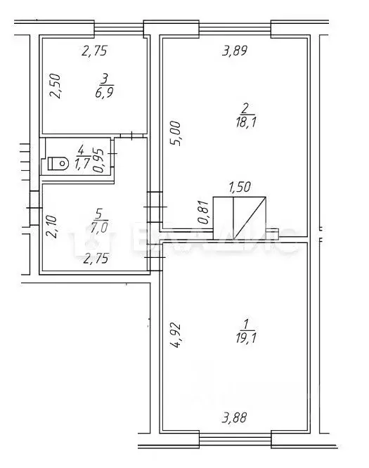 2-к кв. Карелия, Петрозаводск Красная ул., 40 (52.8 м) - Фото 2