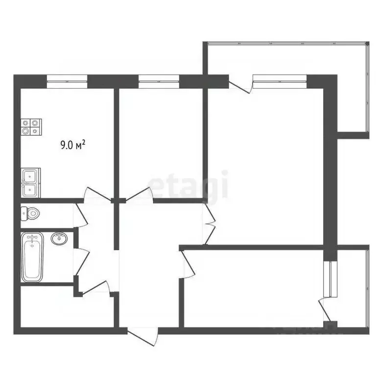 3-к кв. Коми, Ухта ул. Машиностроителей, 7 (63.0 м) - Фото 2