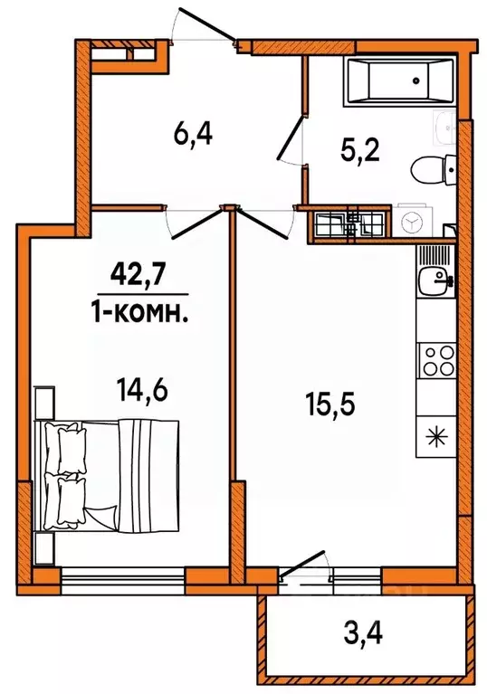 1-к кв. Ульяновская область, Ульяновск Киндяковка мкр, Заря жилой ... - Фото 0