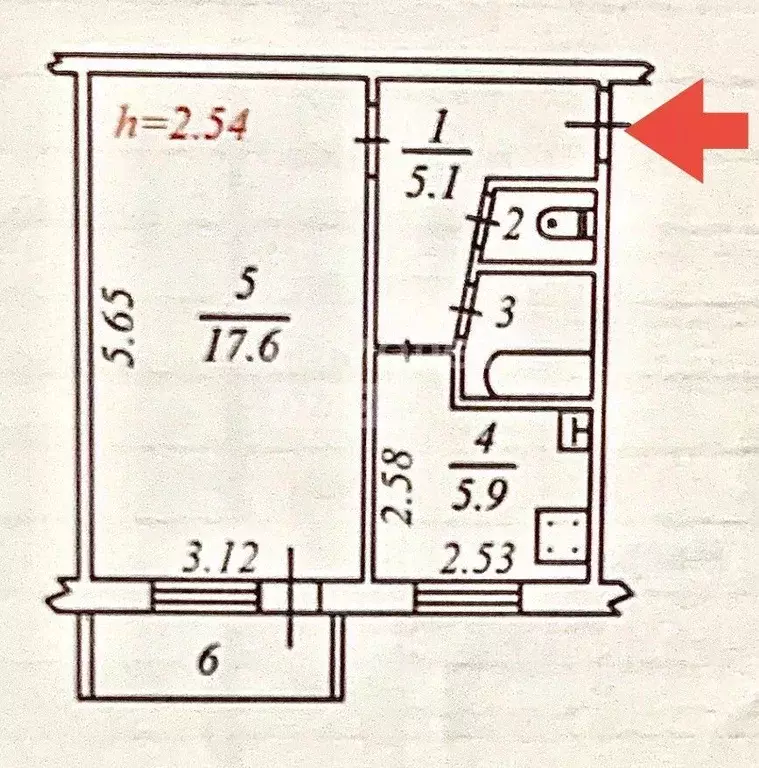 1-к кв. Ямало-Ненецкий АО, Ноябрьск ул. Космонавтов, 35 (31.8 м) - Фото 2
