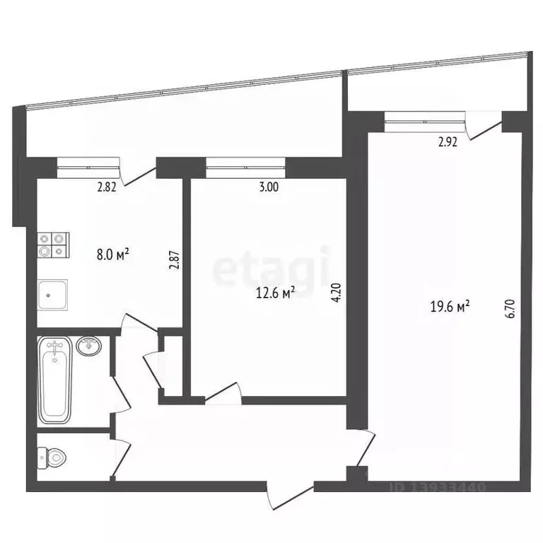 2-к кв. Тюменская область, Тюмень ул. Республики, 92 (51.7 м) - Фото 2