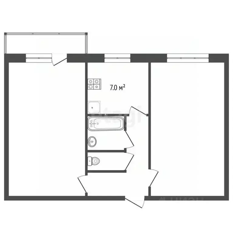 2-к кв. Нижегородская область, Выкса Юбилейный мкр, 3 (42.6 м) - Фото 2