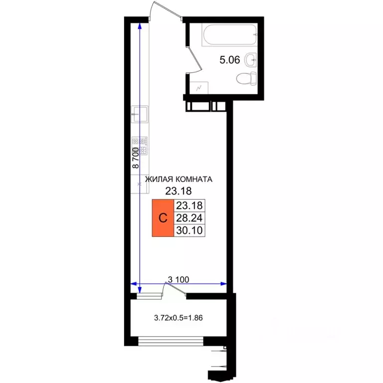 Студия Краснодарский край, Новороссийск ул. Григория Белькинда (30.1 ... - Фото 1