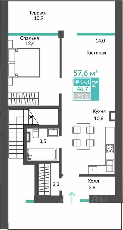 2-к кв. Крым, Алушта муниципальный округ, с. Виноградное ул. Сусловой ... - Фото 1