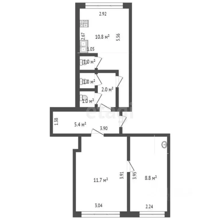 Комната Тюменская область, Тюмень Микрорайон мыс, ул. Ермака, 29 (20.5 ... - Фото 1