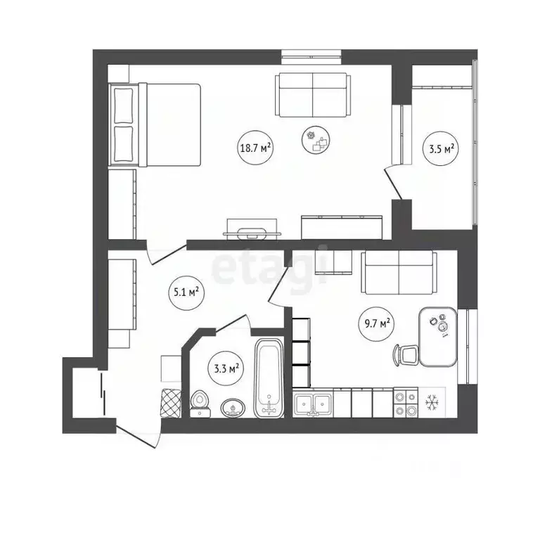 1-к кв. Тюменская область, Тюменский муниципальный округ, с. Червишево ... - Фото 2