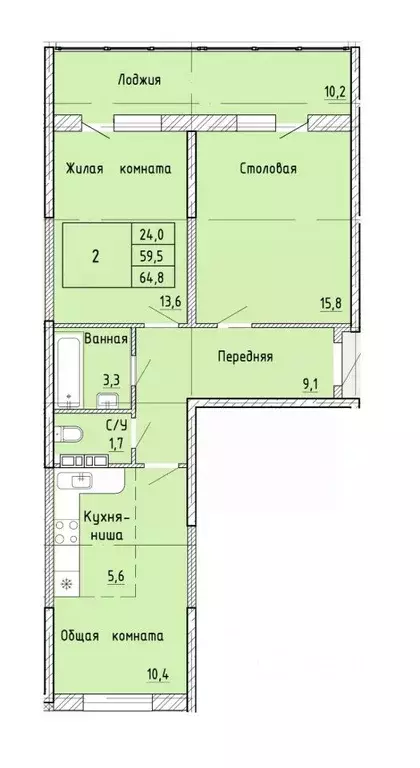 2-к кв. Приморский край, Артем  (61.8 м) - Фото 1